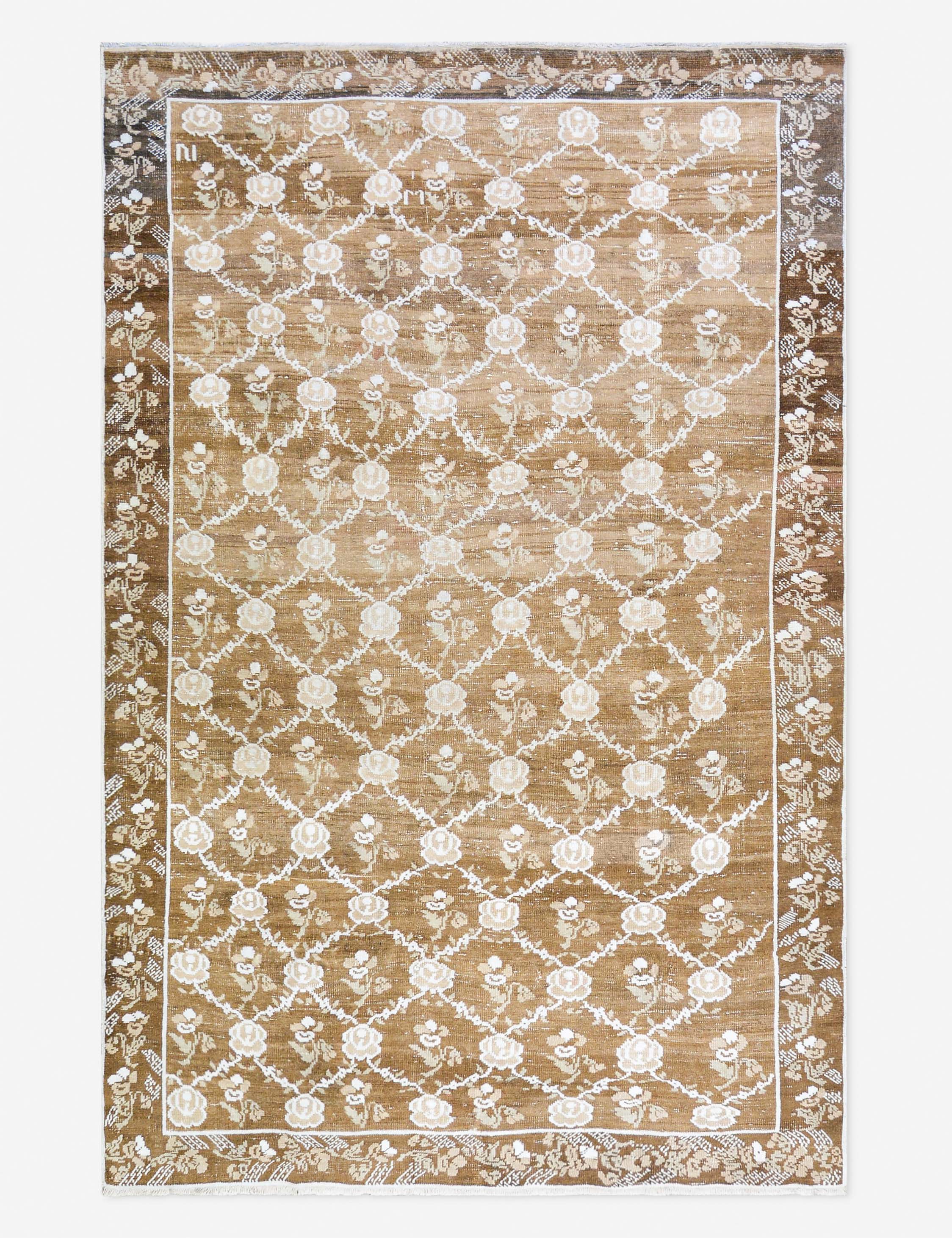 Tapis turc vintage en laine noué à la main n° 463, 1,85 m x 2,75 m