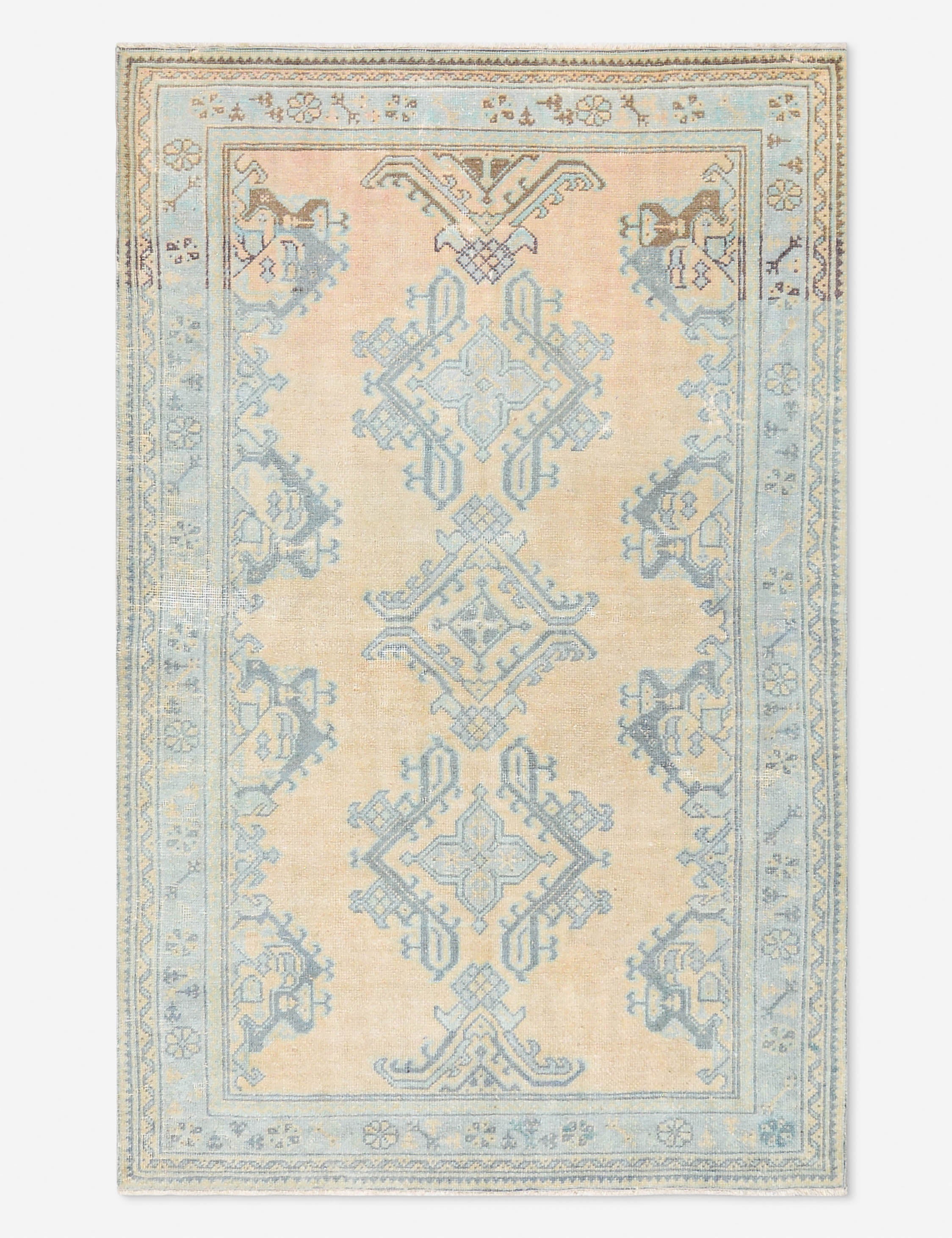 Tapis turc vintage en laine noué à la main n° 465, 1,50 m x 2,10 m