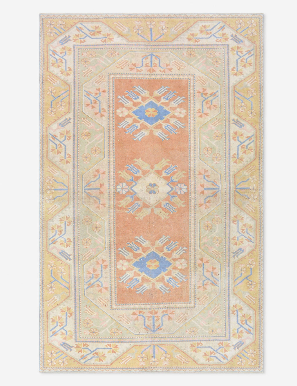 Tapis turc vintage en laine noué à la main n° 466, 1,52 m x 2,43 m