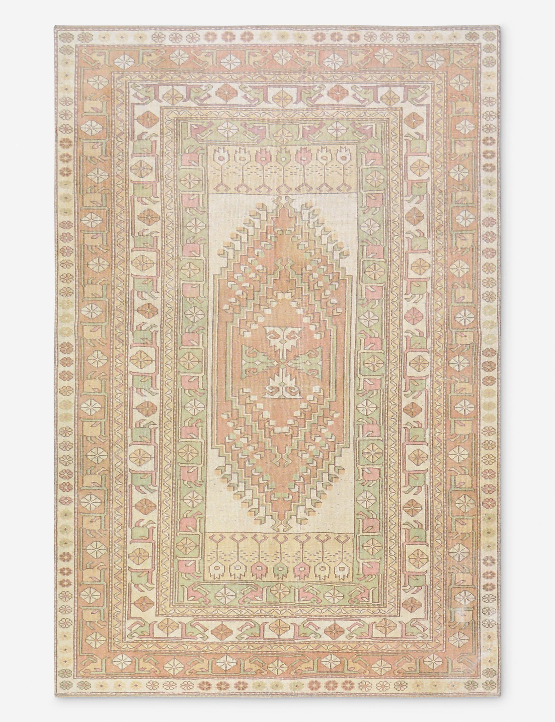 Tapis turc vintage en laine noué à la main n° 474, 1,50 m x 2,10 m