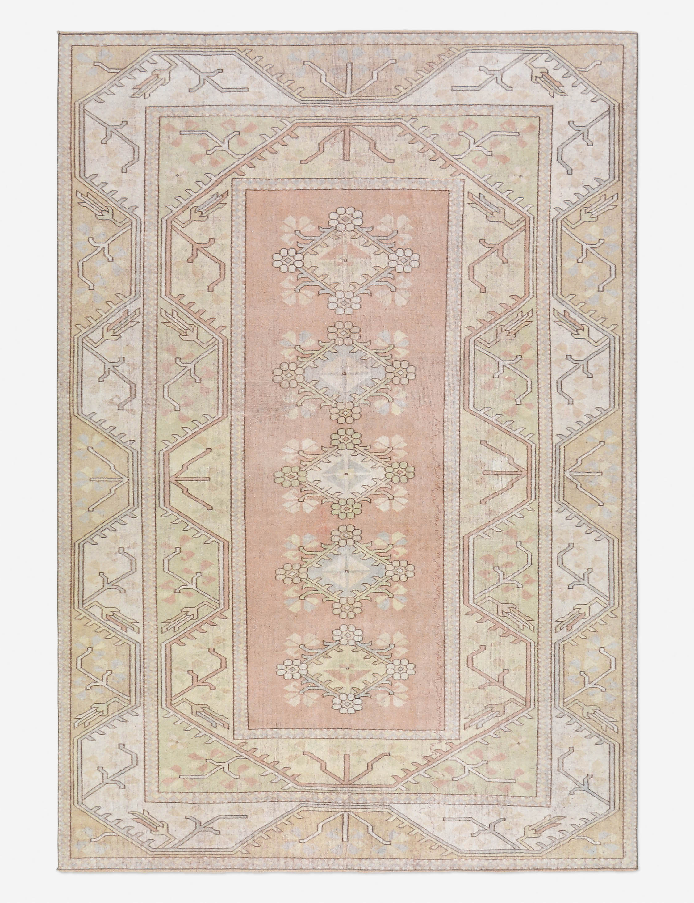 Tapis turc vintage en laine noué à la main n° 486, 1,95 m x 2,75 m