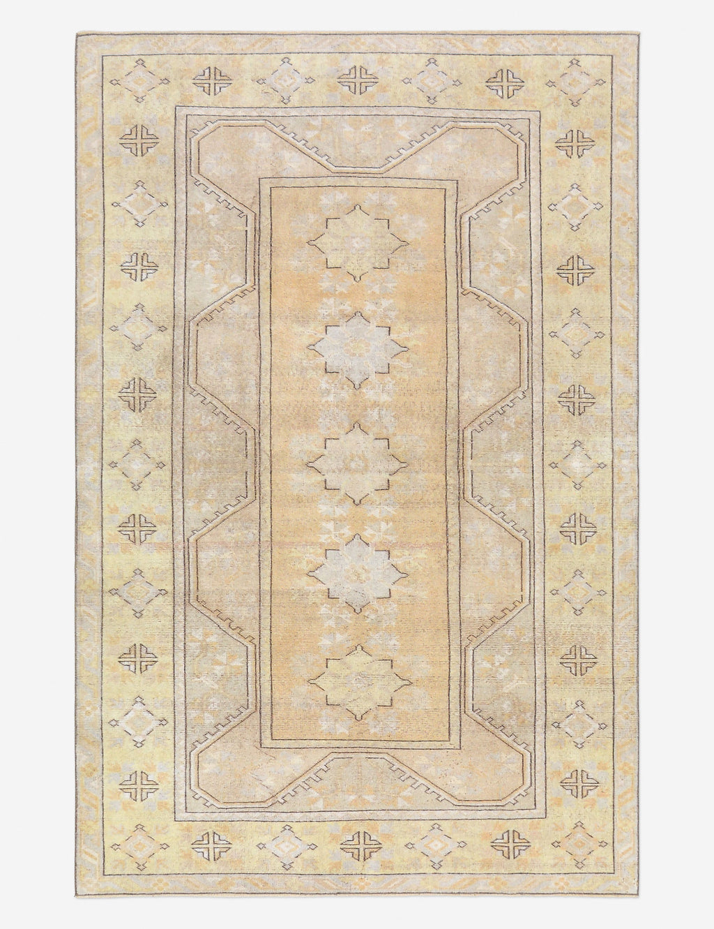 Tapis turc vintage en laine noué à la main n° 487, 1,55 m x 2,10 m