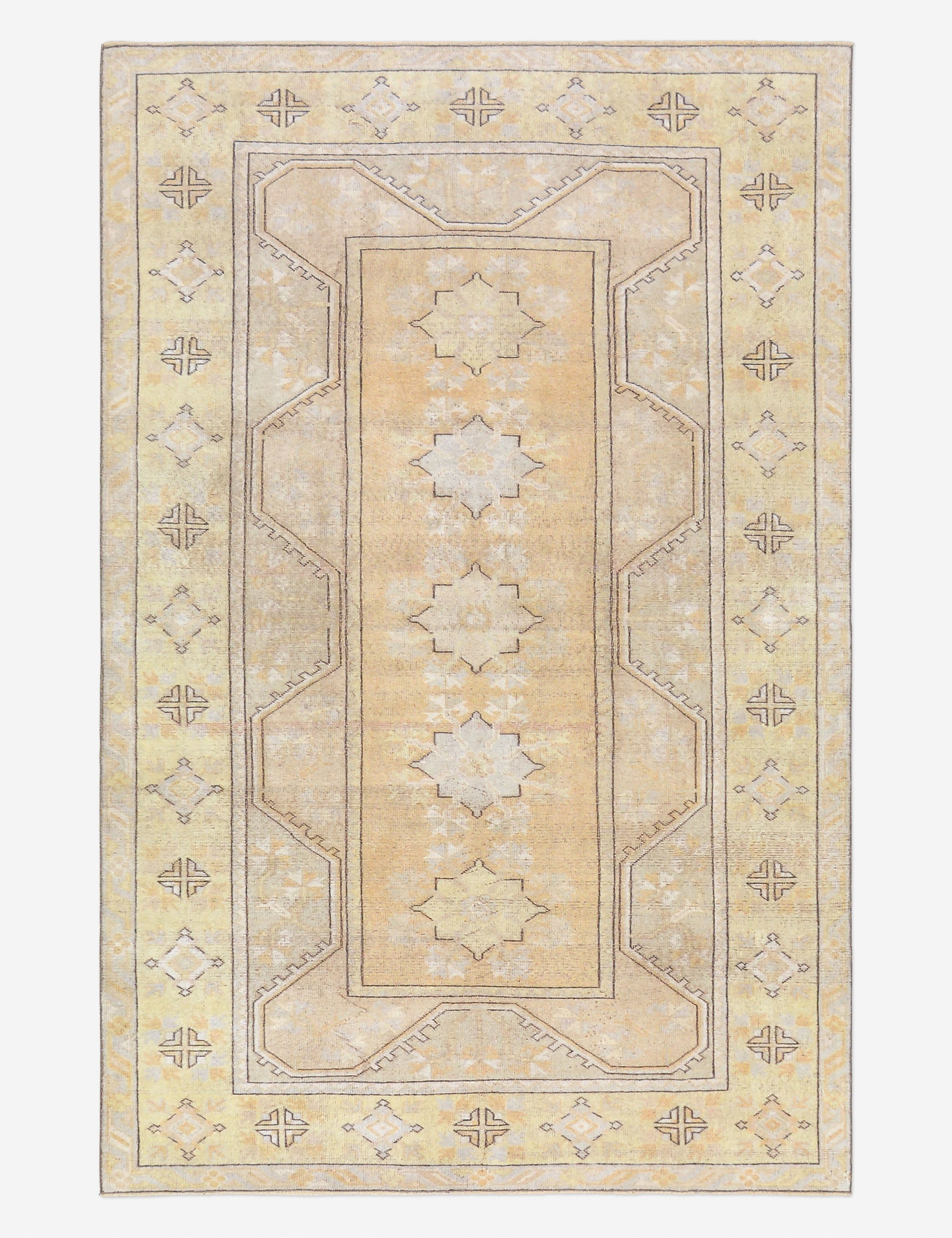 Tapis turc vintage en laine noué à la main n° 487, 1,55 m x 2,10 m