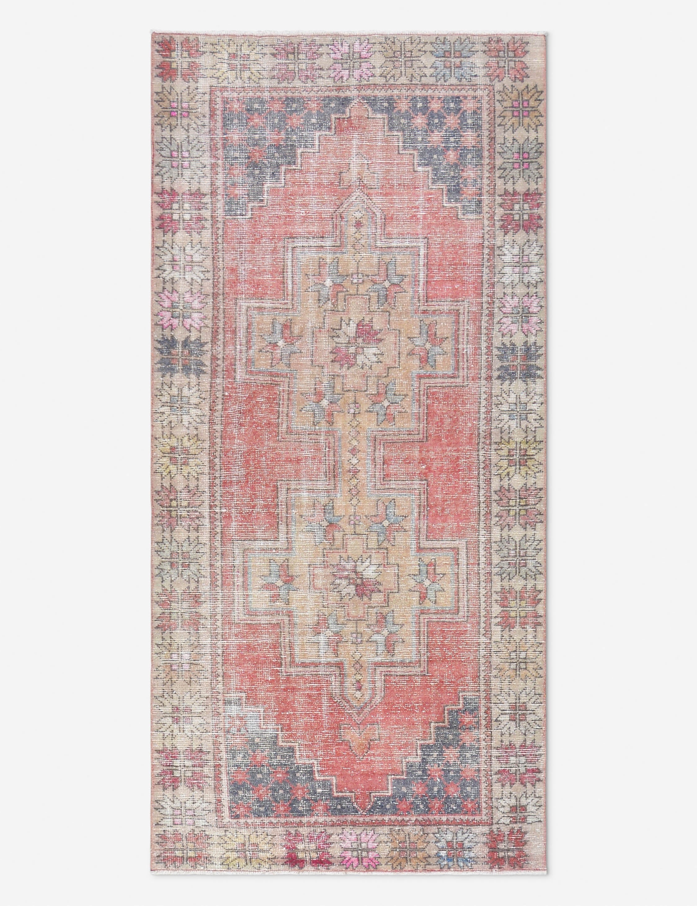Tapis turc vintage en laine noué à la main n° 494, 1,22 m x 2,43 m