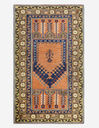 Tapis turc vintage en laine noué à la main n° 499, 90 x 190 cm