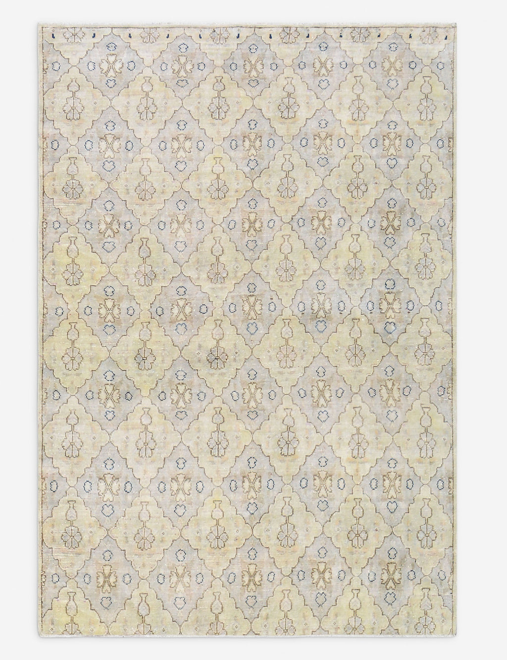 Tapis turc vintage en laine noué à la main n° 513, 1,27 m x 2,13 m