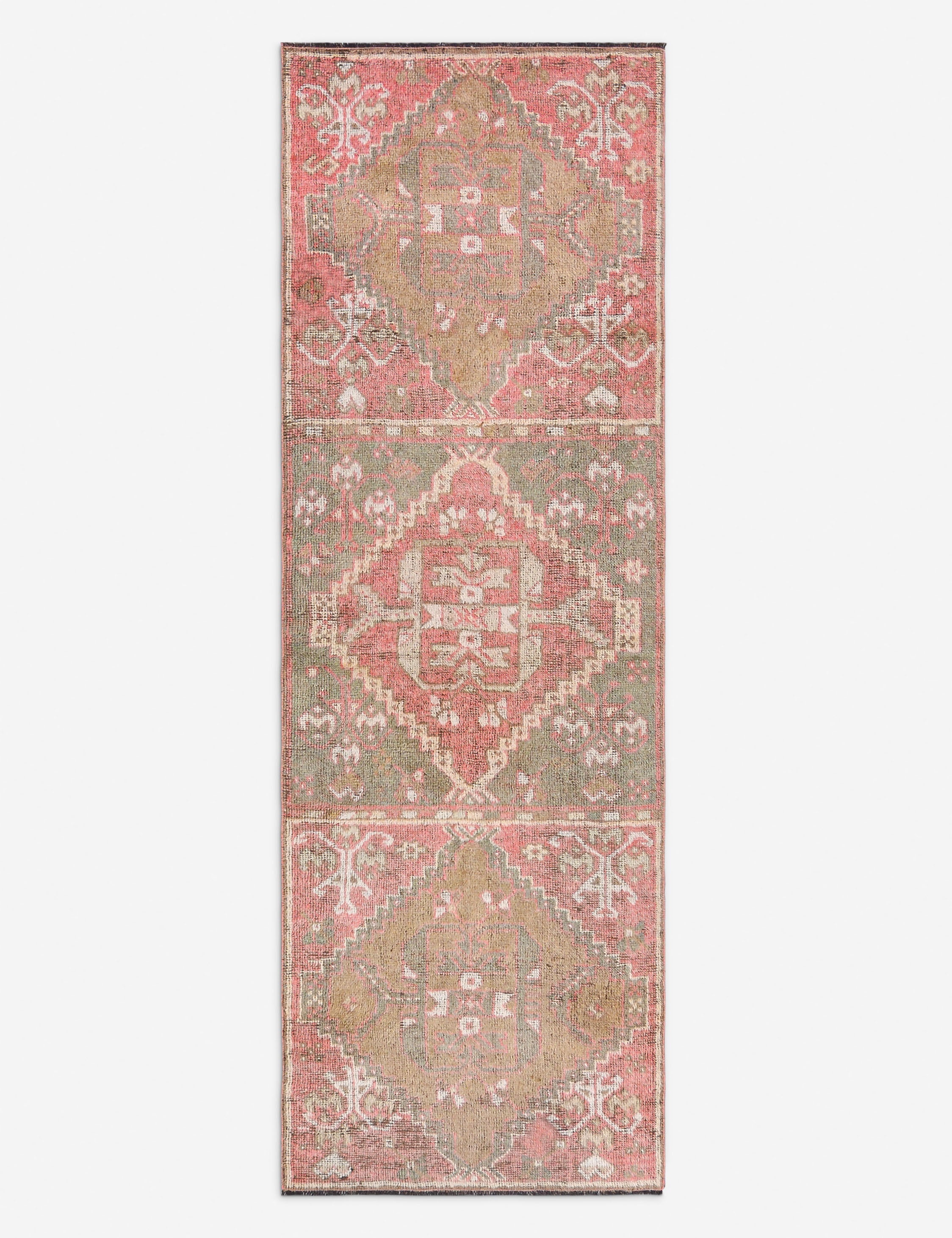 Tapis de couloir vintage turc en laine noué à la main n° 274, 90 cm x 300 cm