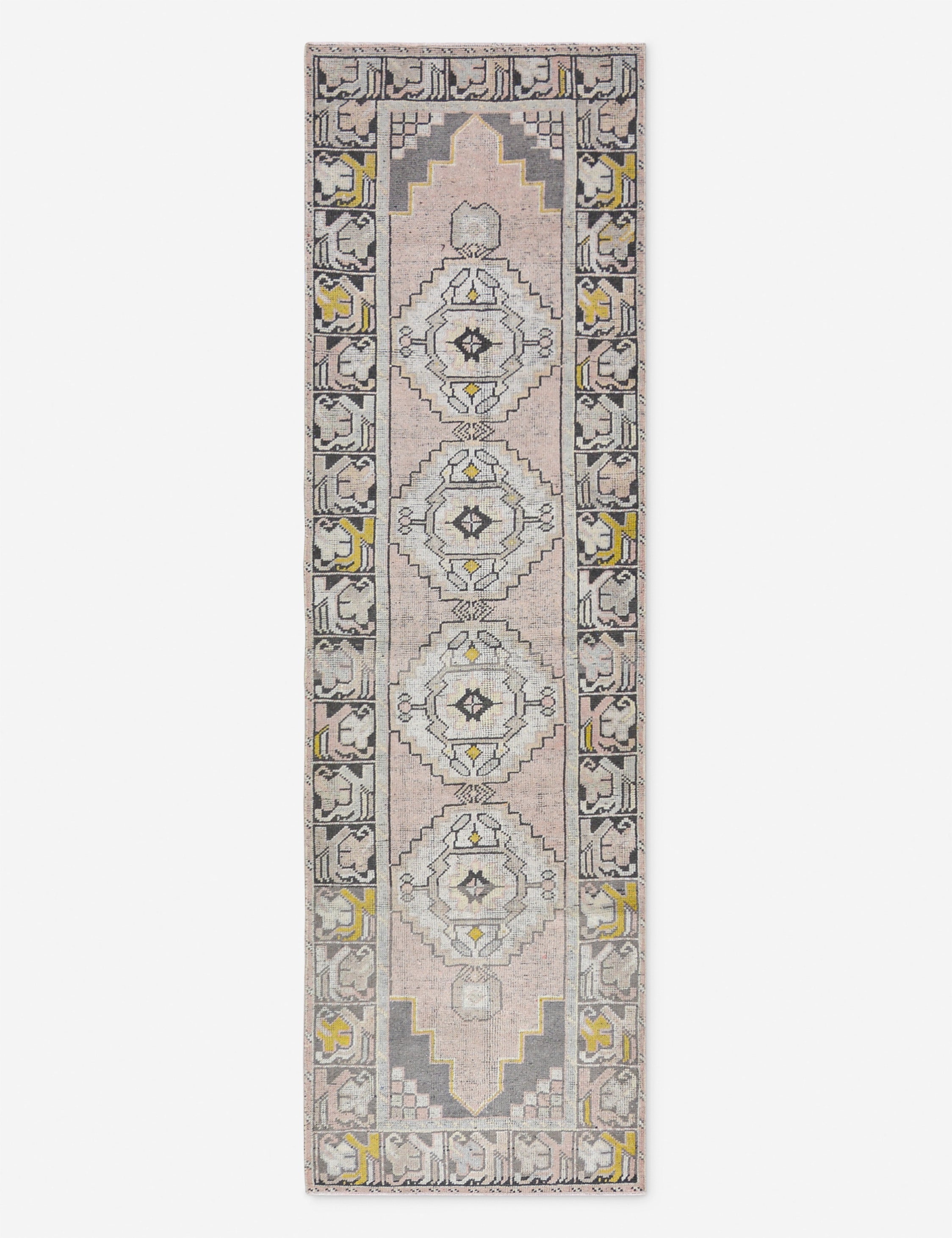 Tapis de couloir vintage turc en laine noué à la main n° 282, 78 cm x 274 cm