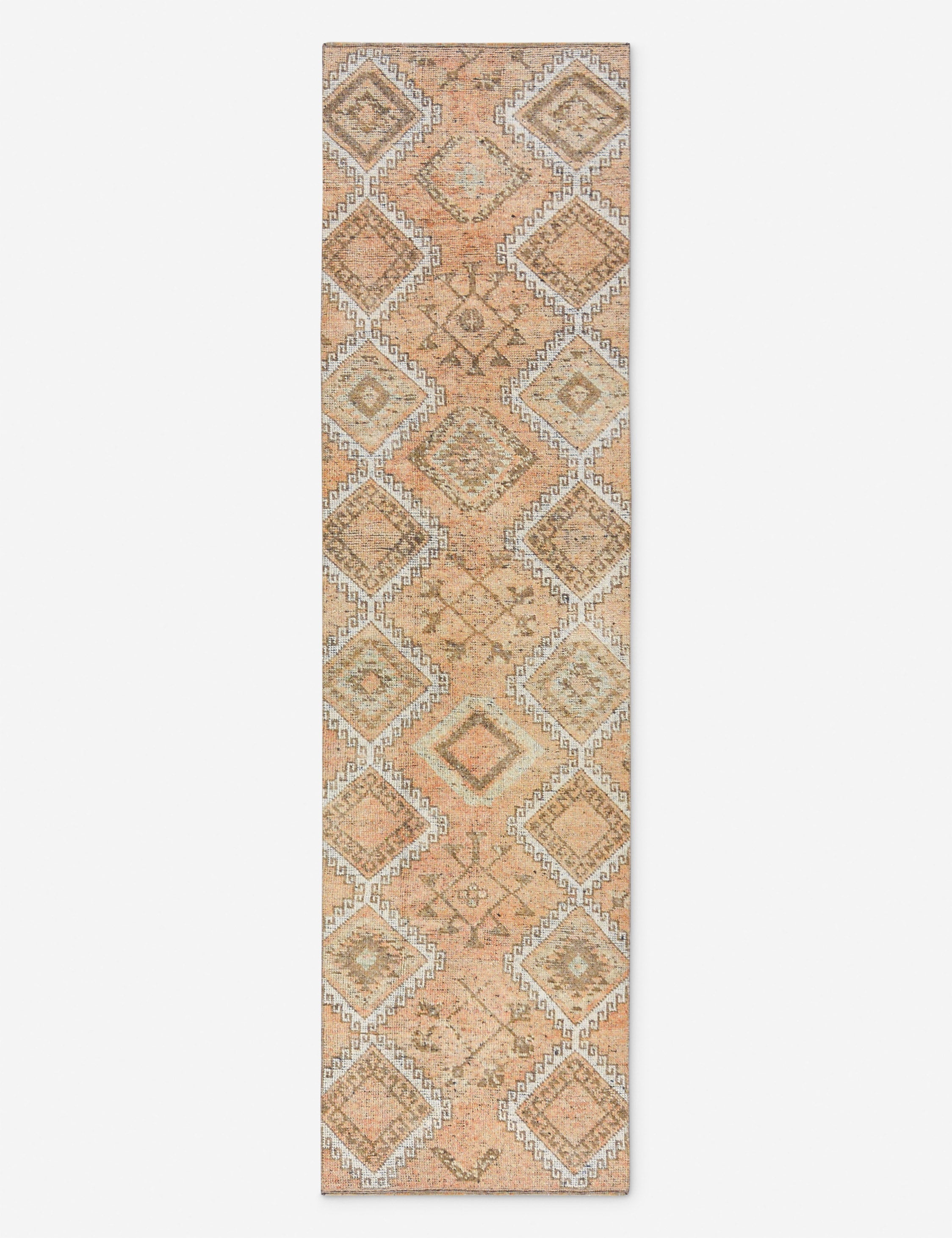 Tapis de couloir vintage turc en laine noué à la main n° 283, 73 cm x 275 cm