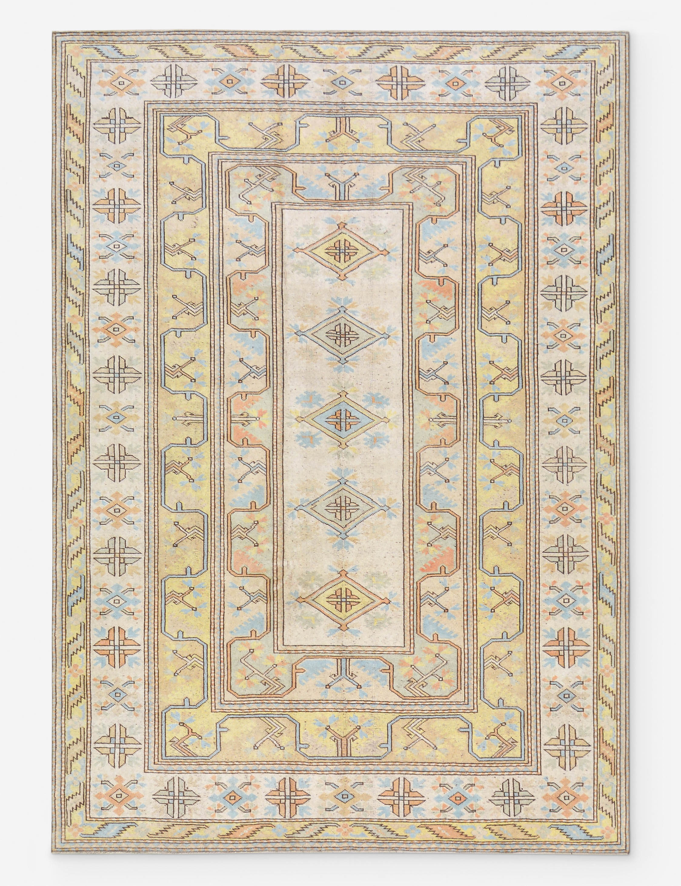 Tapis turc vintage en laine noué à la main n° 517, 2 m x 2,7 m