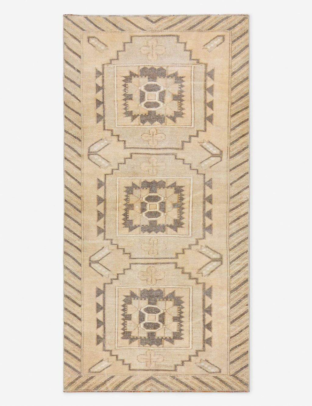 Tapis de couloir vintage turc en laine noué à la main n° 287, 73 cm x 195 cm