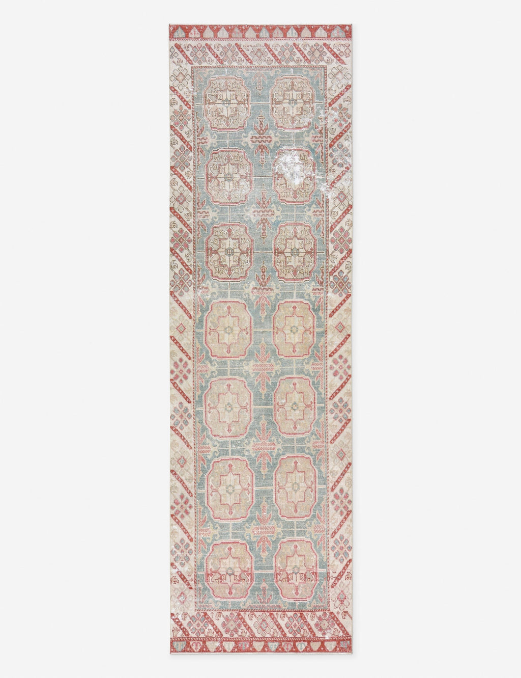 Tapis de couloir vintage turc en laine noué à la main n° 289, 90 cm x 38 cm