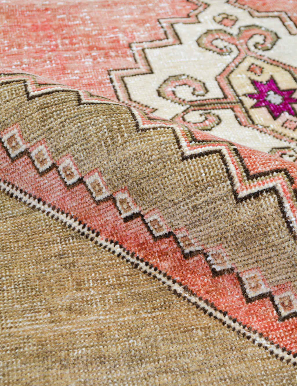 Tapis de couloir vintage turc en laine noué à la main n° 290, 90 cm x 180 cm