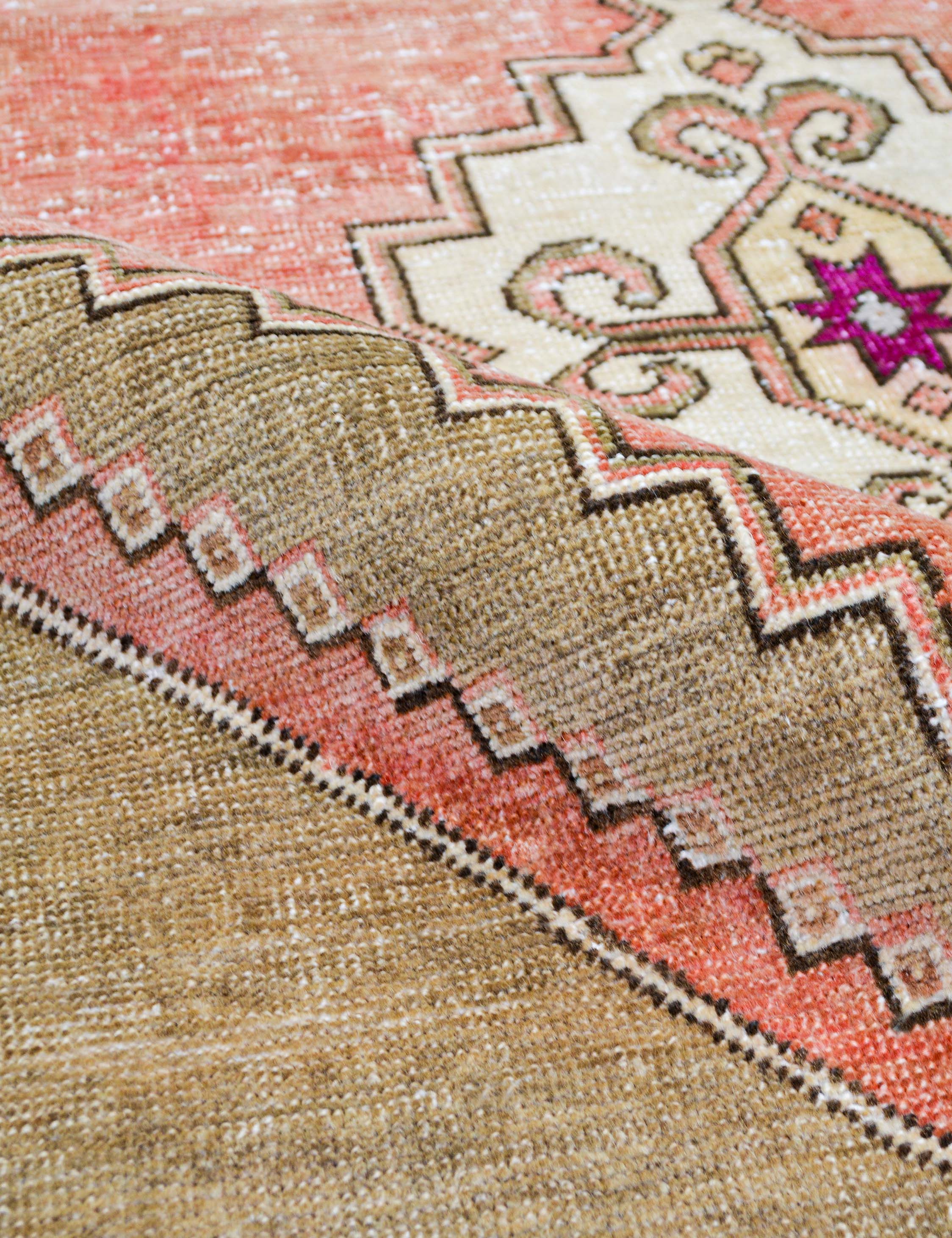 Tapis de couloir vintage turc en laine noué à la main n° 290, 90 cm x 180 cm
