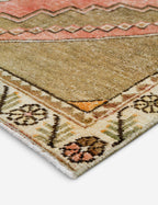 Tapis de couloir vintage turc en laine noué à la main n° 290, 90 cm x 180 cm
