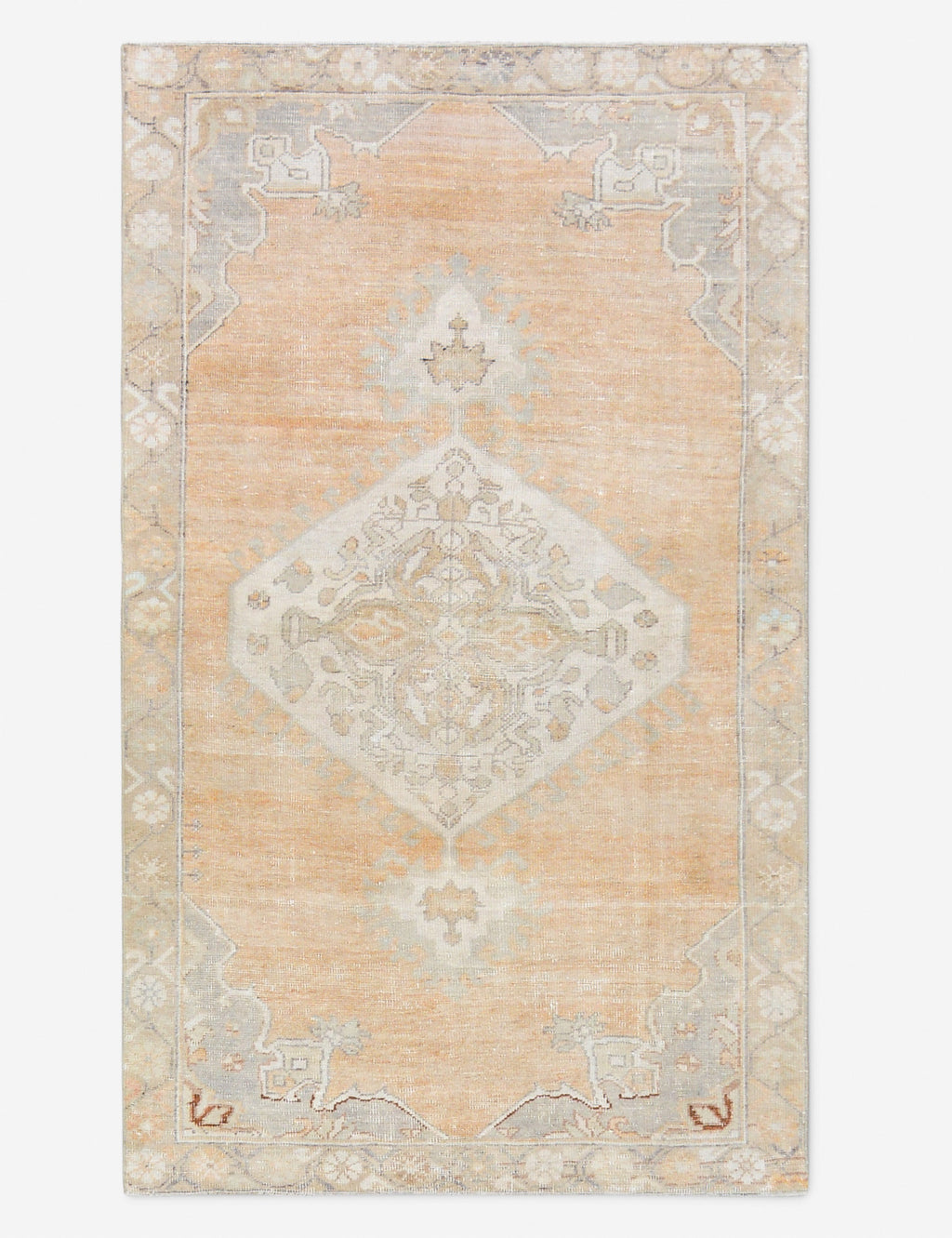 Tapis turc vintage en laine noué à la main n° 529, 1,27 m x 2,13 m