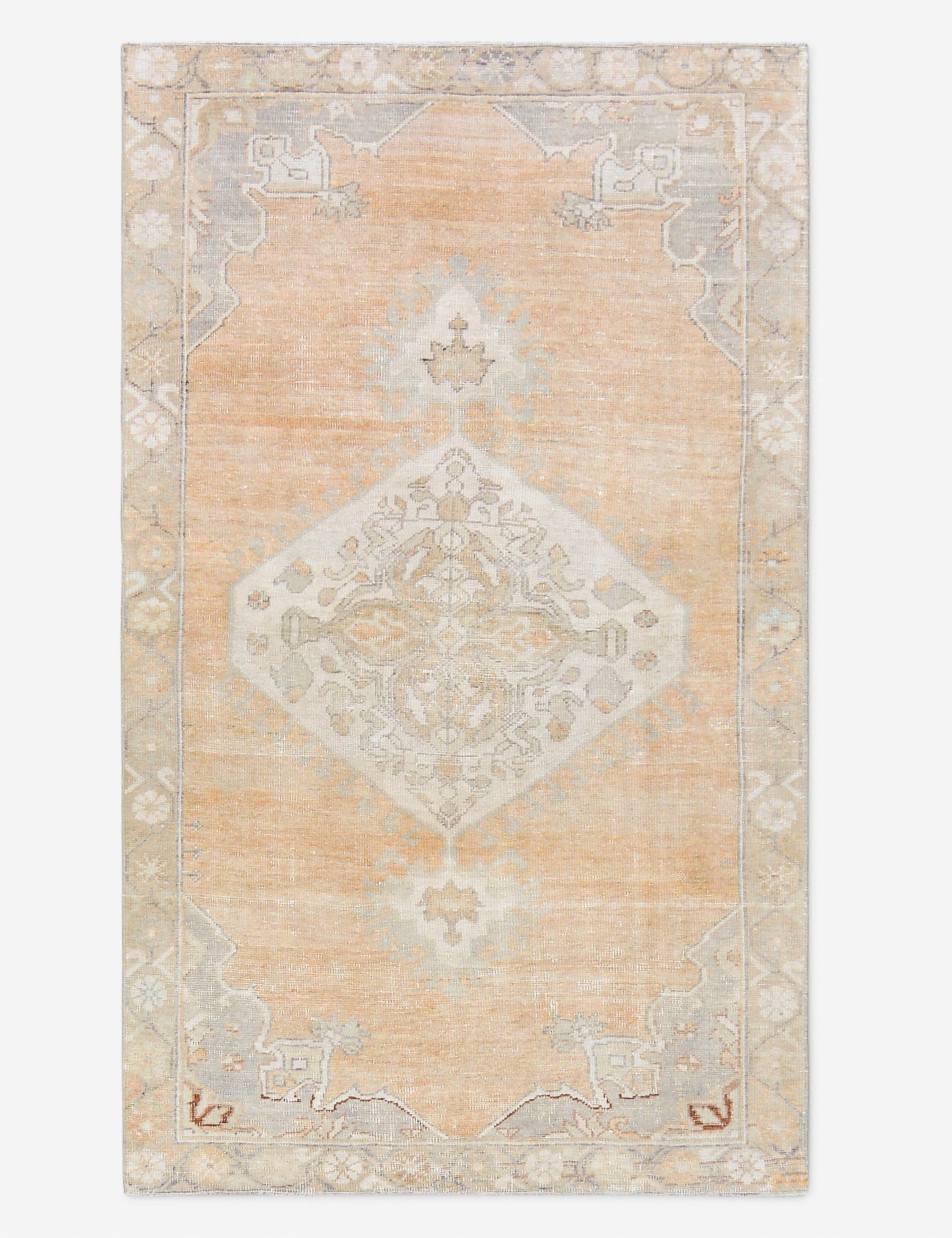 Tapis turc vintage en laine noué à la main n° 529, 1,27 m x 2,13 m