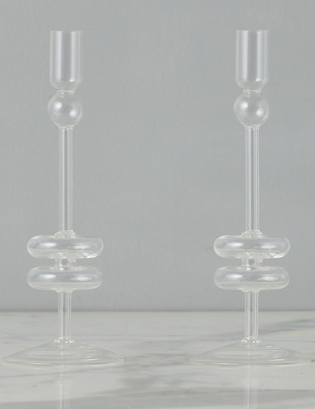 Glass Candlestick Pair (Set of 2) by etúHOME