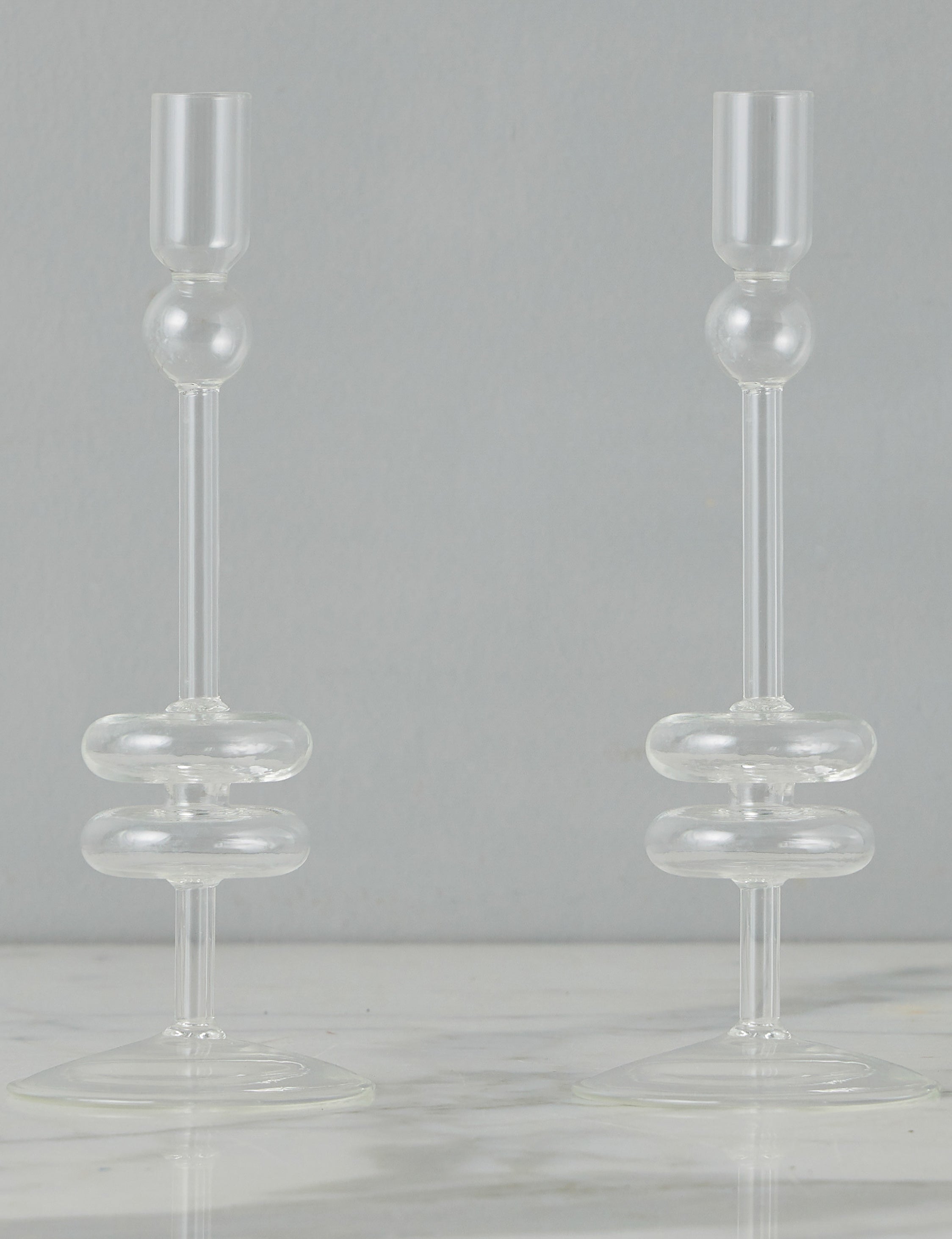 Glass Candlestick Pair (Set of 2) by etúHOME