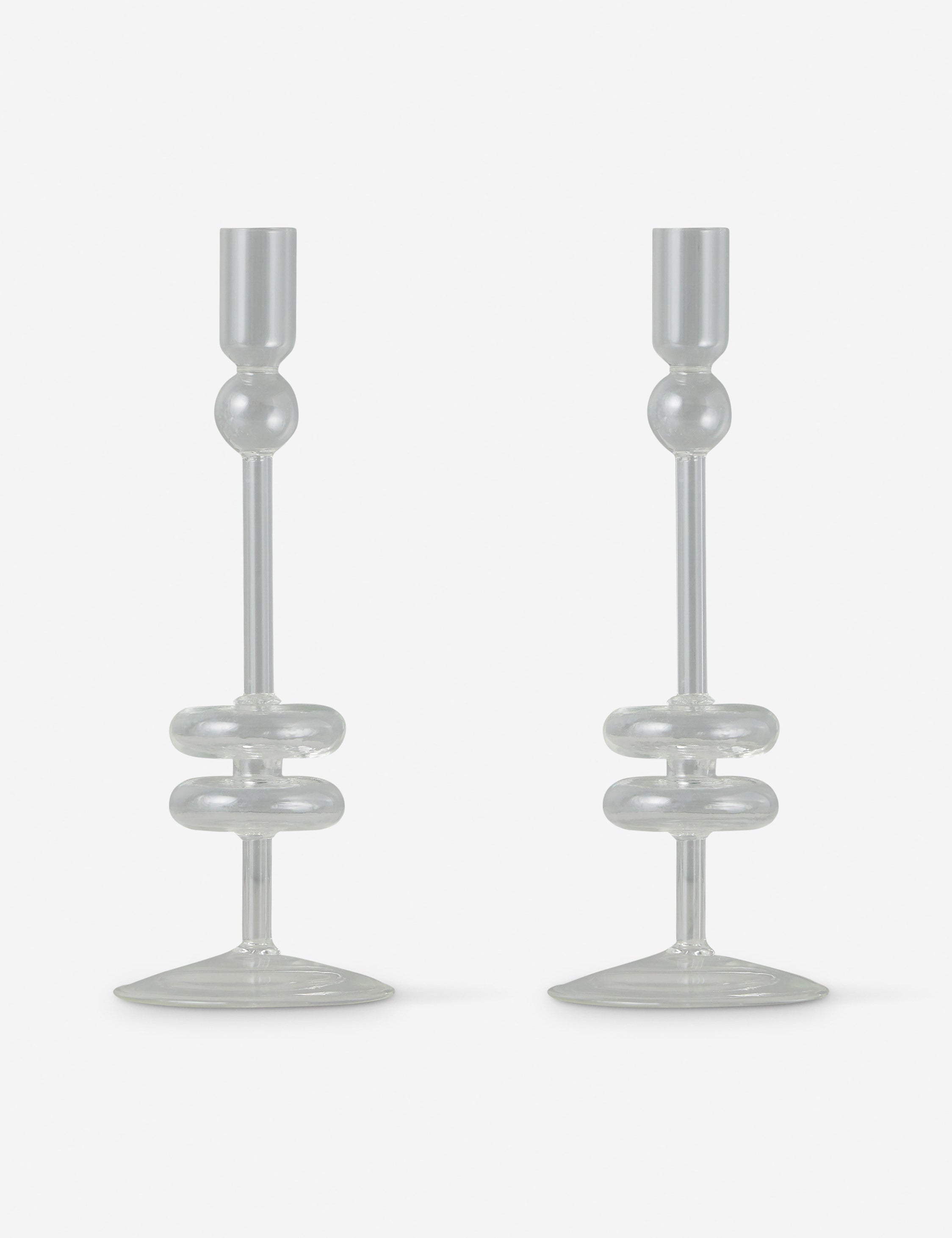 Glass Candlestick Pair (Set of 2) by etúHOME