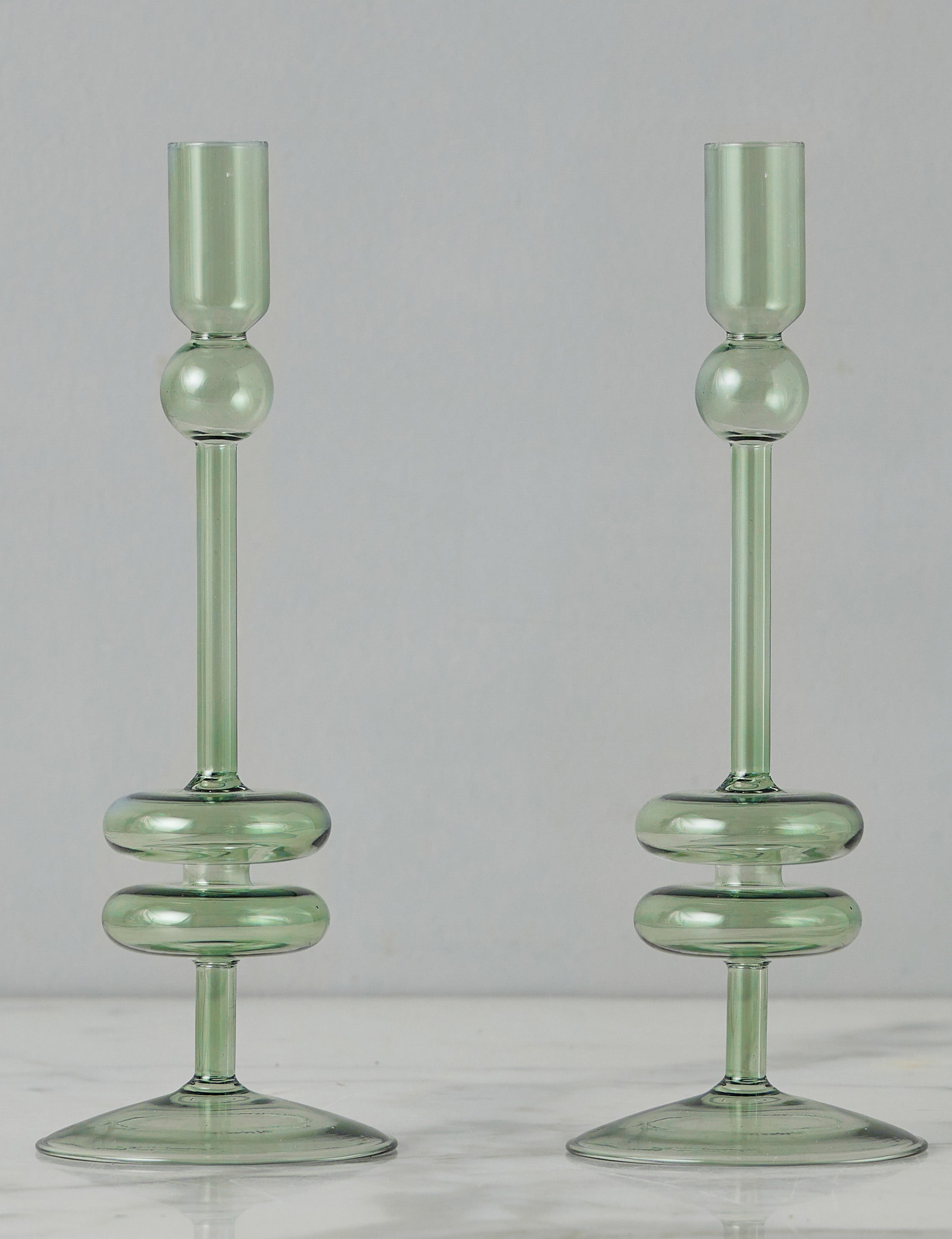 Glass Candlestick Pair (Set of 2) by etúHOME