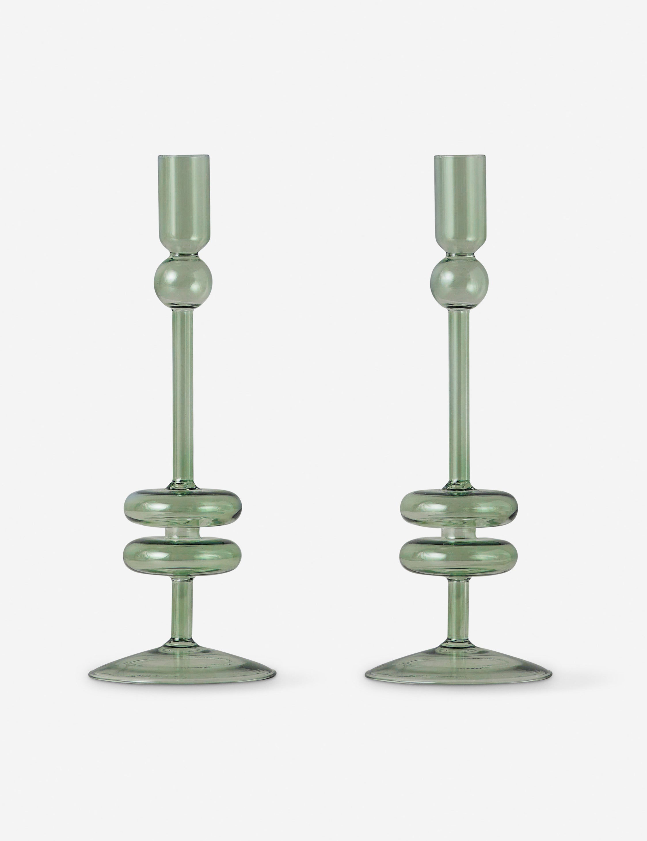 Glass Candlestick Pair (Set of 2) by etúHOME