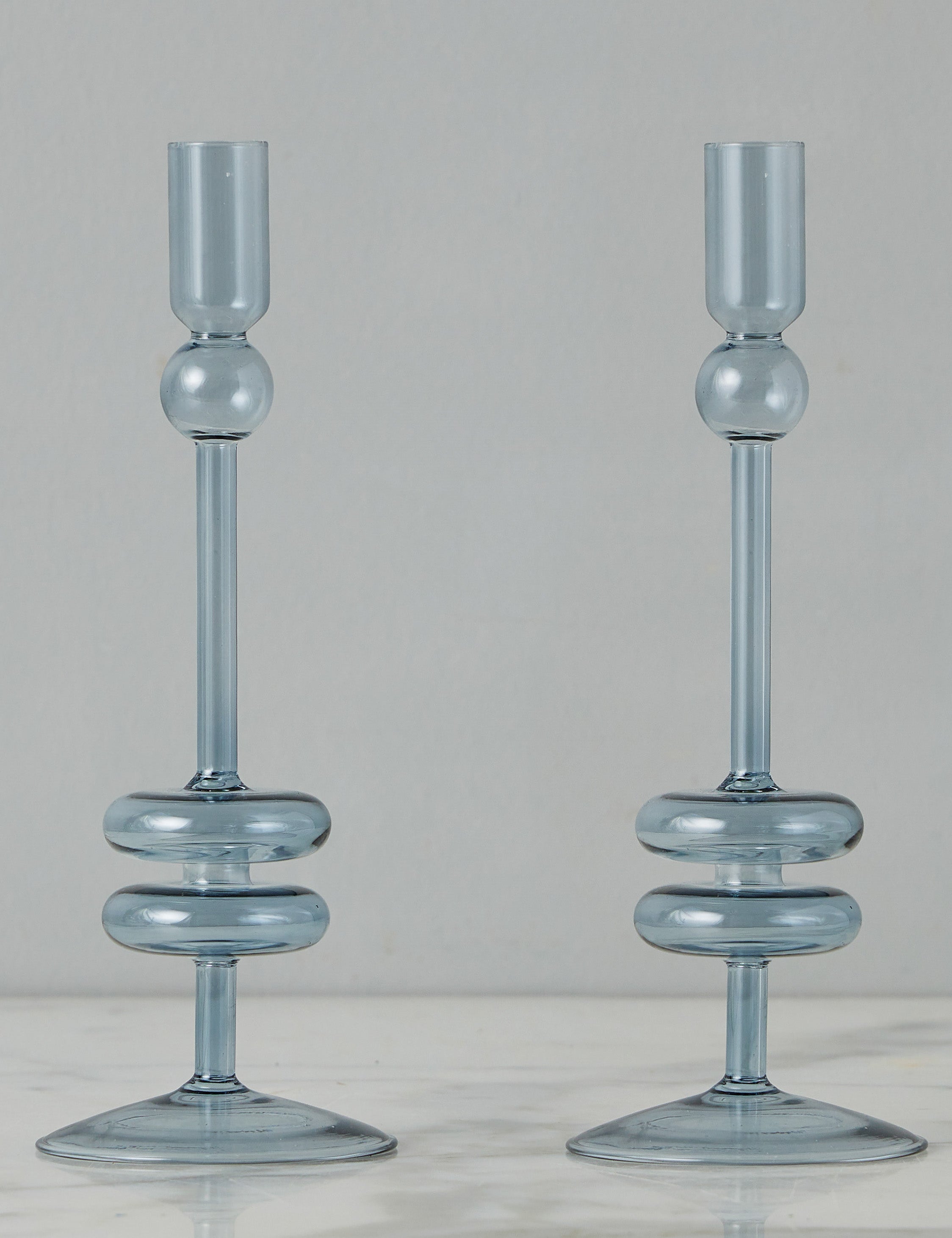 Glass Candlestick Pair (Set of 2) by etúHOME
