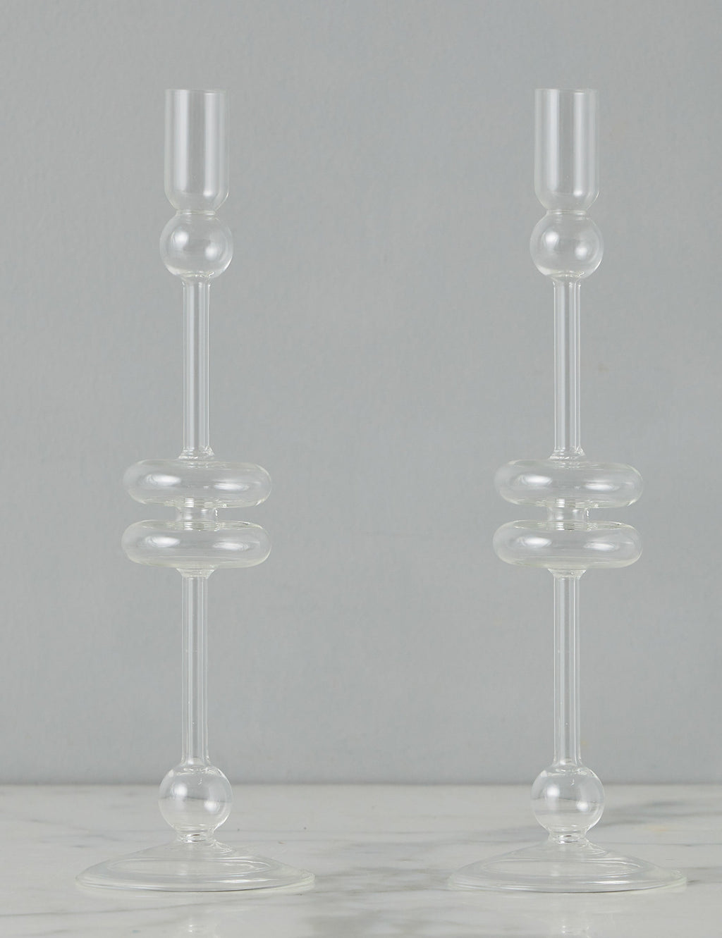 Glass Candlestick Pair (Set of 2) by etúHOME