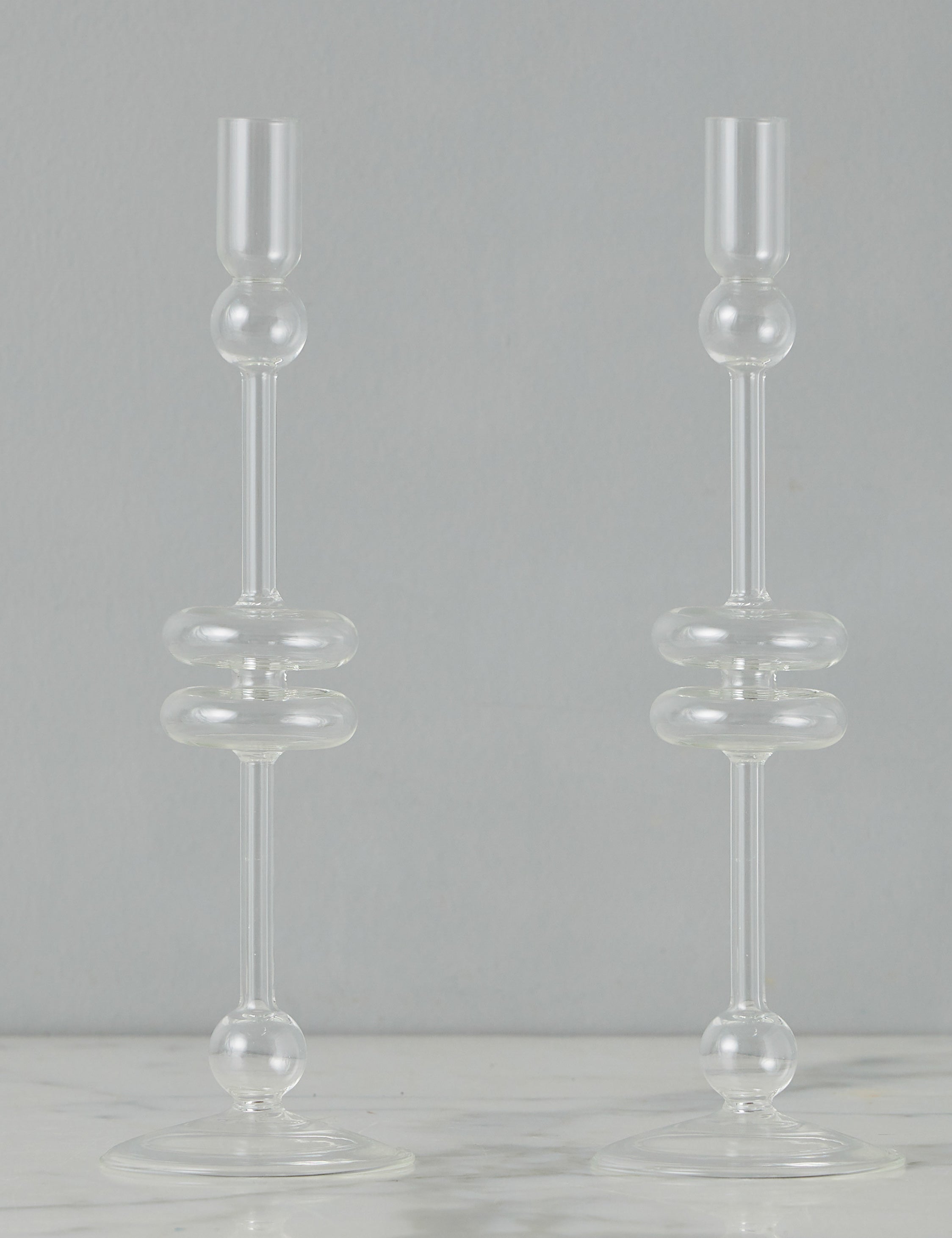 Glass Candlestick Pair (Set of 2) by etúHOME