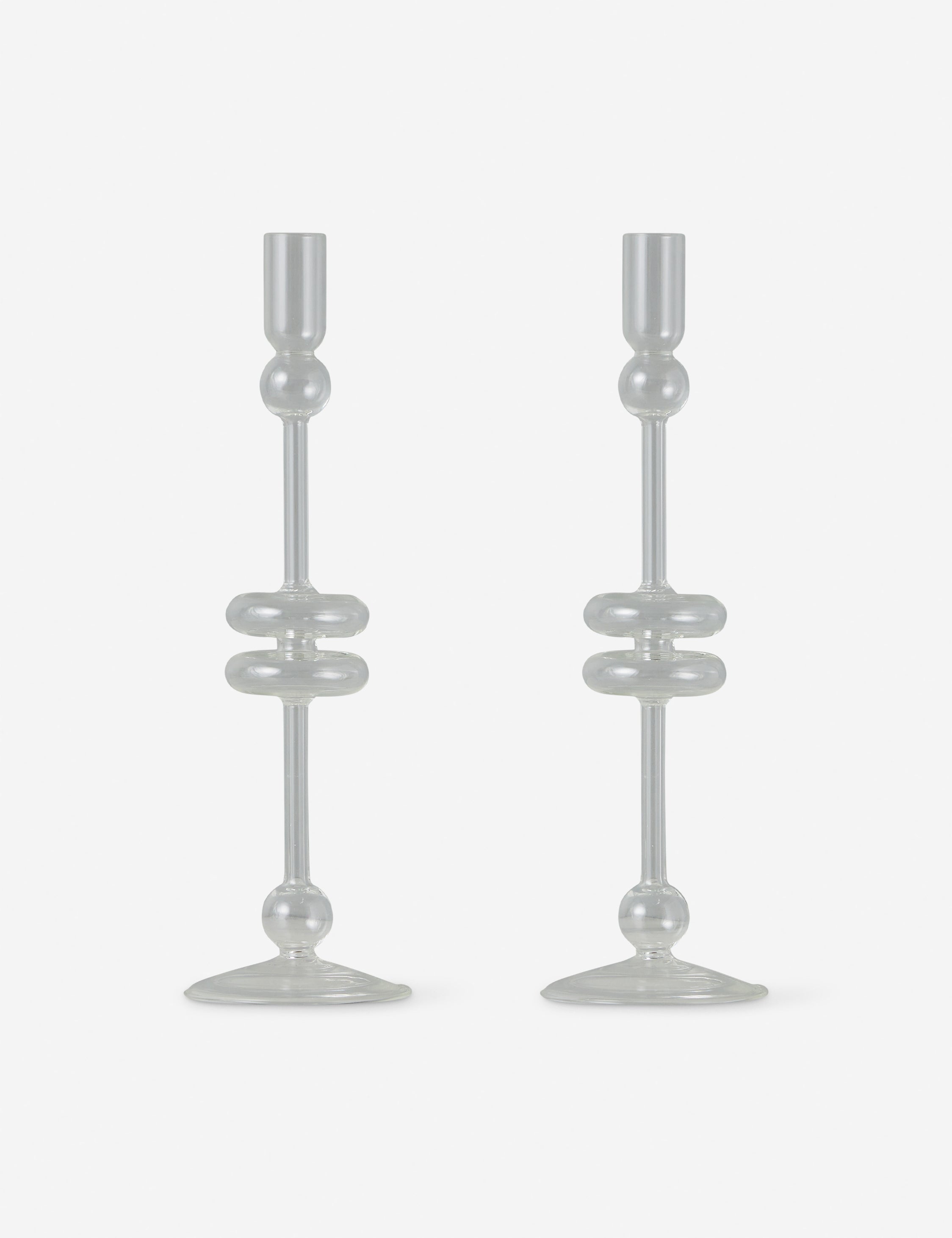 Glass Candlestick Pair (Set of 2) by etúHOME