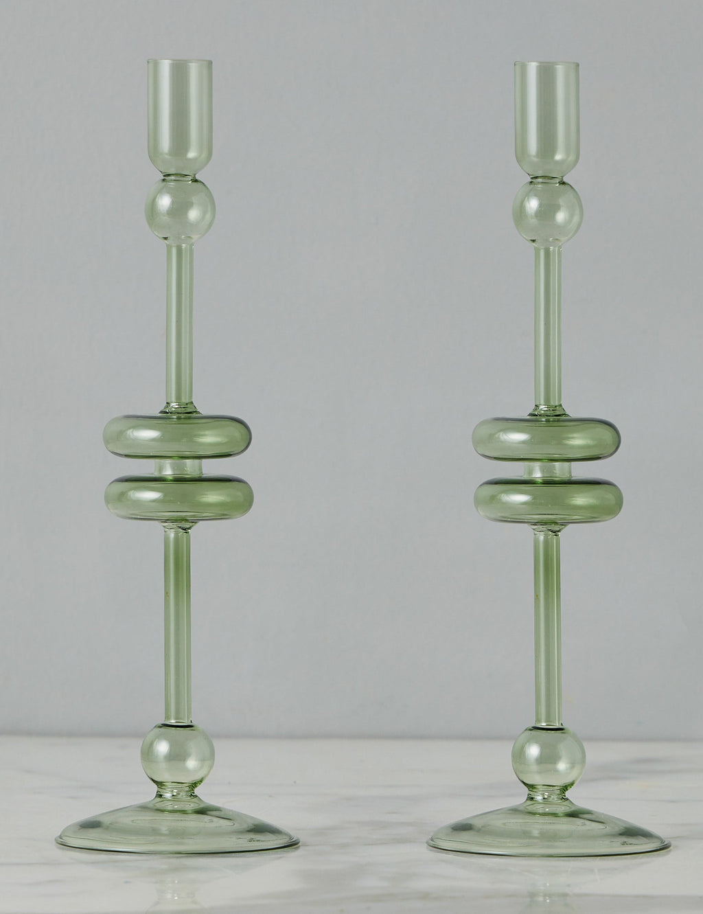 Glass Candlestick Pair (Set of 2) by etúHOME