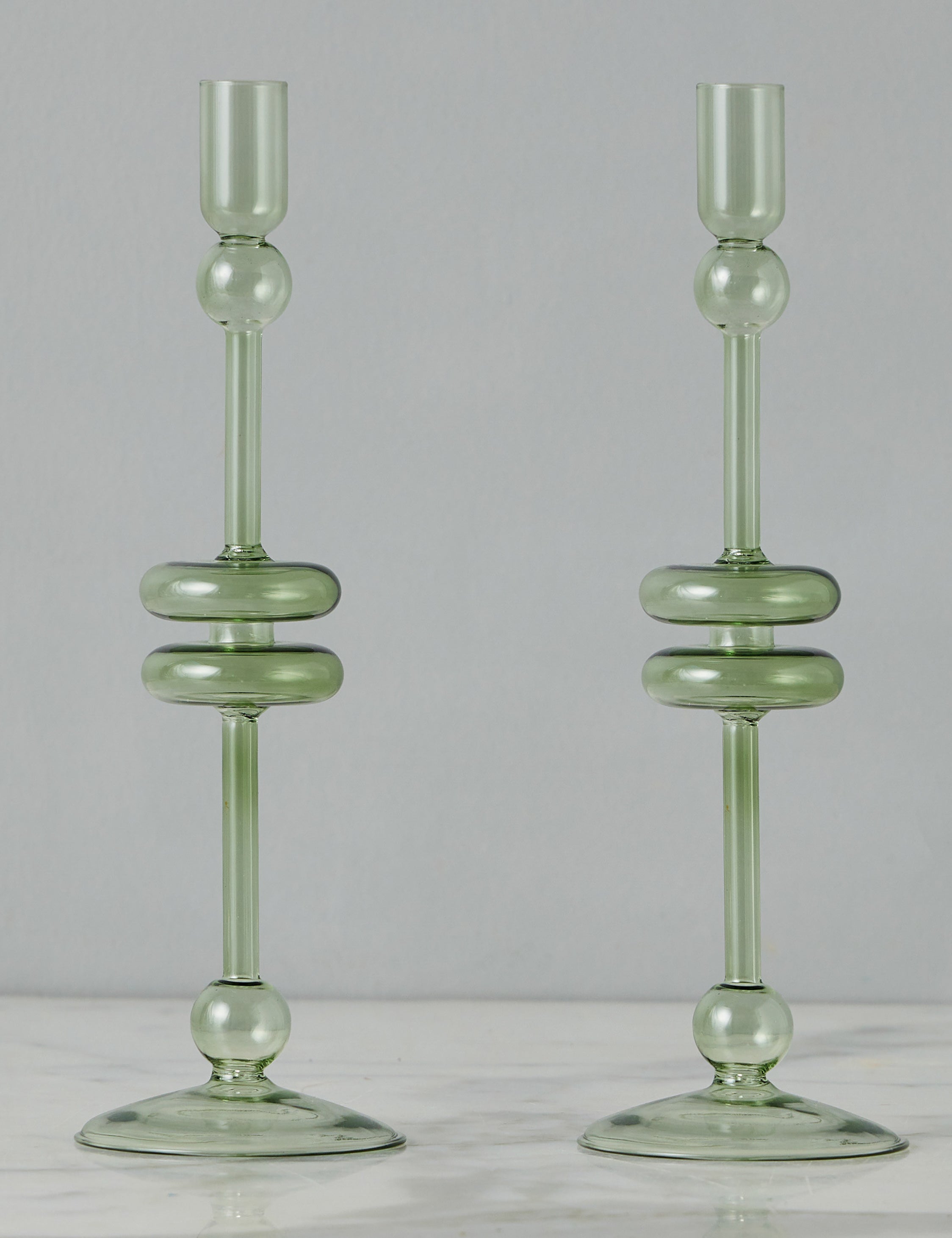 Glass Candlestick Pair (Set of 2) by etúHOME