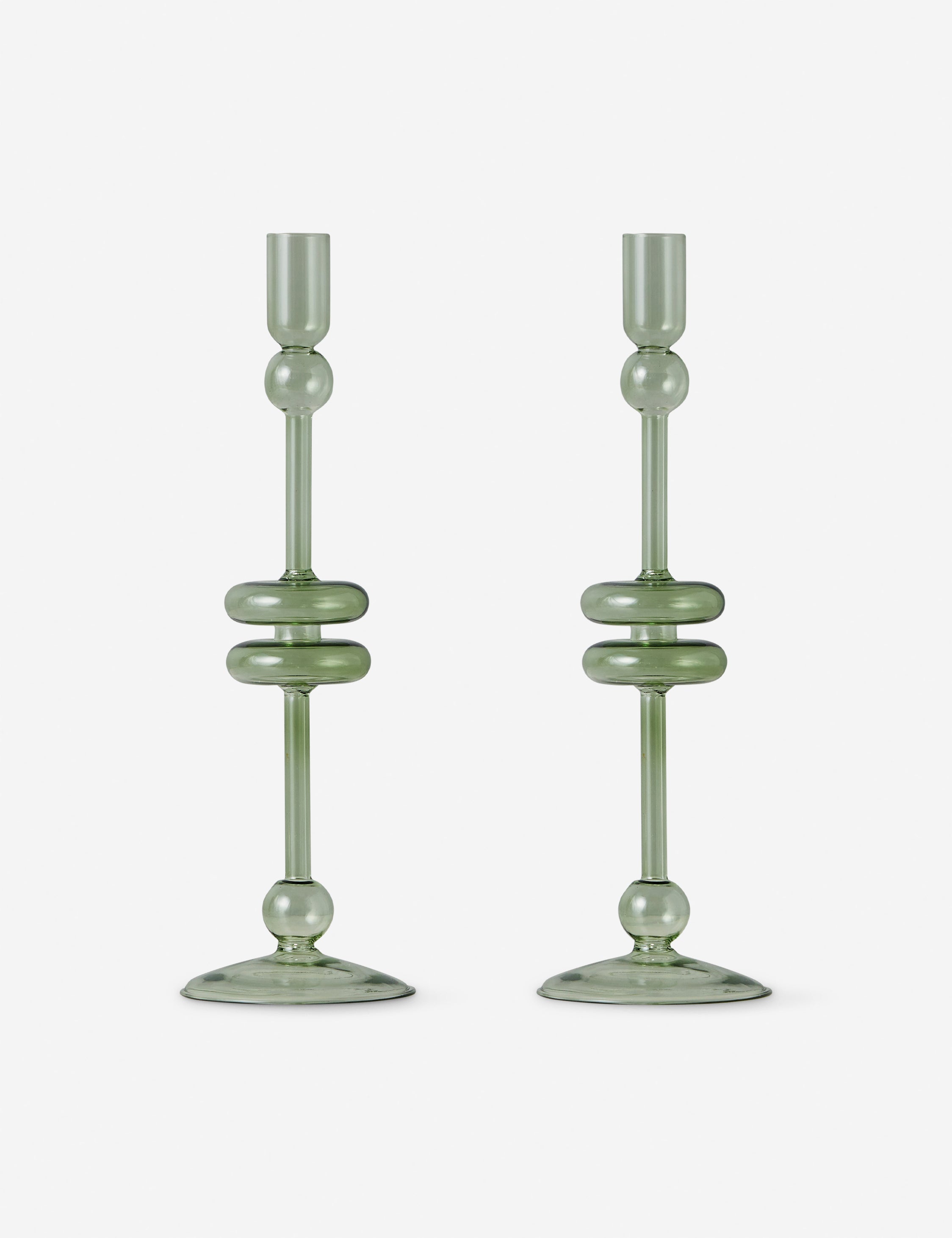 Glass Candlestick Pair (Set of 2) by etúHOME