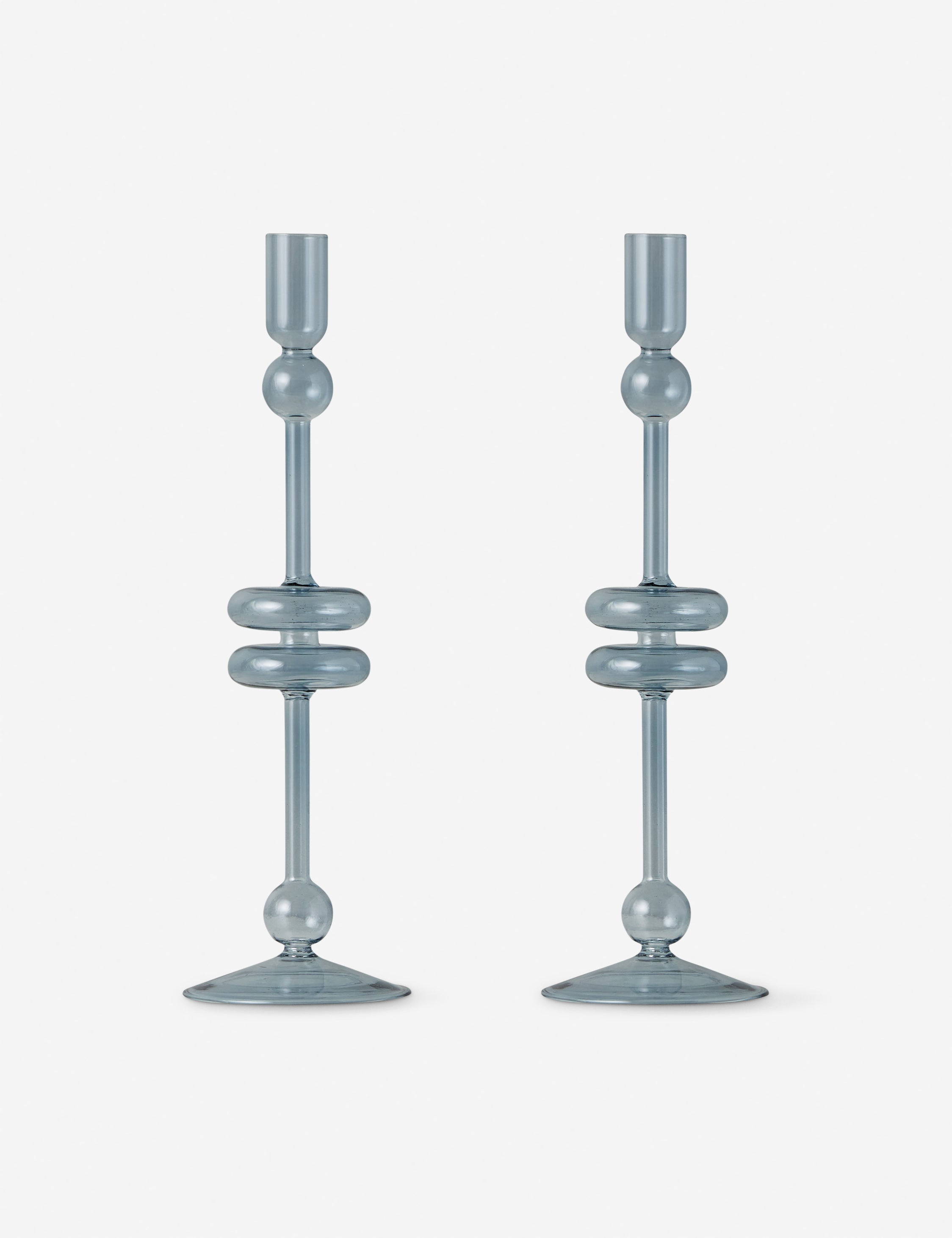 Glass Candlestick Pair (Set of 2) by etúHOME