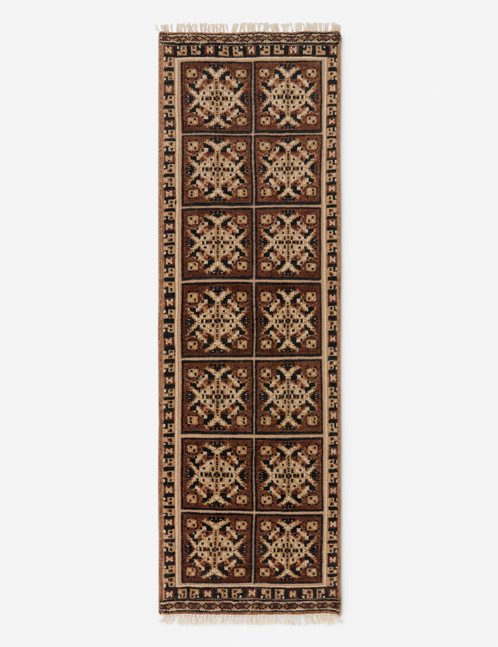 Échantillon de tapis en laine noué à la main Ovidi 12 x 12