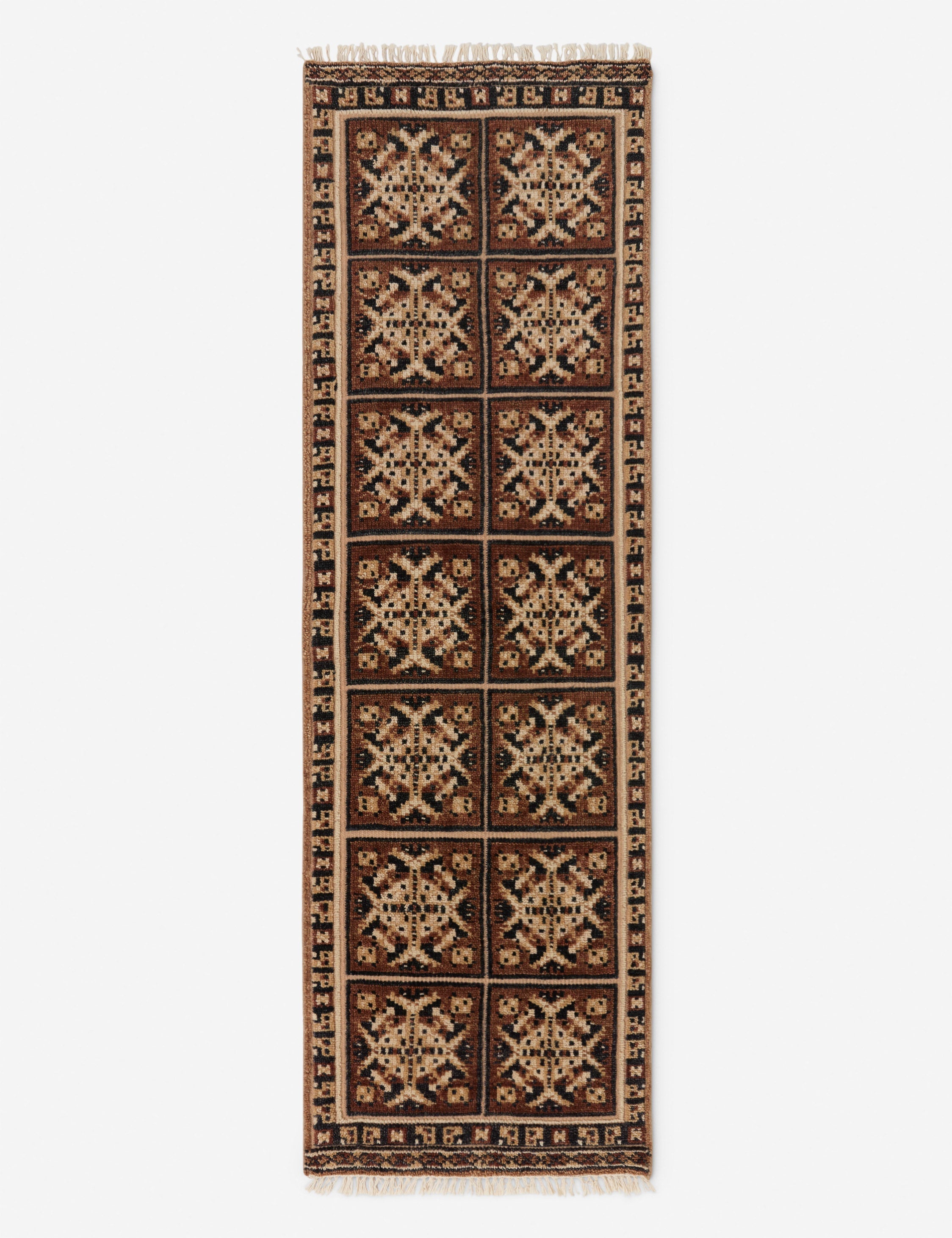 Échantillon de tapis en laine noué à la main Ovidi 12 x 12