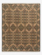 Échantillon de tapis en laine noué à la main Vishal 12 x 12